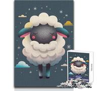 Puzzles for Adults 1000 Pieces Sleepy Sheep Illustration Brainteaser Family Games Staycation Kill Time Gifts Ideas Size 38x26cm