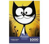 Puzzles for Adults 1000 Pieces Smiling Black Cat Jigsaws for Adults Brain Teaser Game Pattern Assembly Challenging Game Gifts 38x26cm/1000pcs