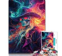 Puzzles for Adults 1000 Pieces Smoky Skull Adult Puzzles,Educational Games Home Decoration Suitable for Desktop Decoration 50x75cm