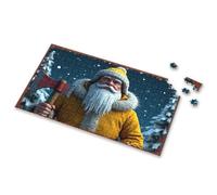 Puzzles For Adults 1000 Pieces Snowy Night Adventure: Santa'S Winter Expedition With Axe Picture Puzzle Puzzle Easter Gifts For Toddlers(500PCS)