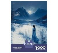 Puzzles for Adults 1000 Pieces Solitary Figure in Blue Landscape Jigsaw for Adults Brain Teaser Game Wall Decoration Christmas Birthday Gifts 38x26cm/1000pcs