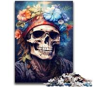 Puzzles for Adults 1000 Pieces Soulful Harmony Skull for Age 14+ Quiz Game Fun at Home Activities, Birthday Present,Travel Gifts 50x75cm
