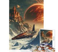 Puzzles for Adults 1000 Pieces Spaceship Over Frozen Planet Home Decoration Toys Gift For Birthdays Family Games Fun Activities at Home size 38x26cm