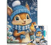 Puzzles for Adults 1000 Pieces Squirrels in Winter,Help The Brain Exercise Addictive Toys to Cultivate Patience Perfect Decoration (75x50cm)