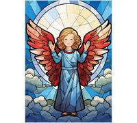 Puzzles For Adults 1000 Pieces - Stained Glass Little Angel Funny Boxed Puzzles,Challenging And Relaxing Gifts Idea For Puzzle Enthusiasts