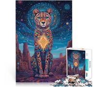 puzzles for adults 1000 pieces Star Cheetah Made of cardboard Suitable for people aged 14 and above Assembling the model Gift Toys 。size：26x38cm/10.24x14.96inch
