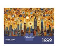 Puzzles for Adults 1000 Pieces Starry Night NYC Skyline Jigsaw Puzzle Brain Teaser Game But Fun And Humorous Christmas Birthday Gifts 70x50cm/1000pcs