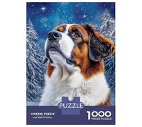 Puzzles for Adults 1000 Pieces Starry Night Saint Bernard Jigsaw Puzzle Brain Teaser Game But Fun And Humorous Christmas Birthday Gifts 70x50cm/1000pcs