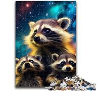 Puzzles for Adults 1000 Pieces Starry Raccoon Adult Jigsaw,Educational Games Wall Decoration Unique Birthday And Xmas Gifts (75x50cm)