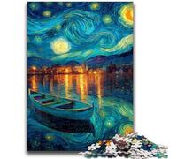 Puzzles for Adults 1000 Pieces Starry Sky Boat Challenging To Complete But Fun And Humorous Birthday Present, Gifts, Wall Art 50x75cm