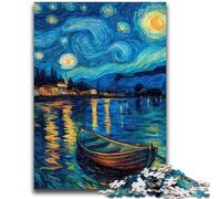 Puzzles for Adults 1000 Pieces Starry Sky Boat Stress Reliever Difficult Challenge Unique Home Decor And Gifts 26x38cm