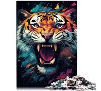 puzzles for adults 1000 pieces starry sky painting tiger Precision Cut Jigsaw Puzzle 26x38cm is ideal as gifts for the whole family