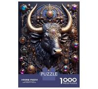 Puzzles for Adults 1000 Pieces Steampunk Mighty Bull Jigsaws for Adults Brain Teaser Game Pattern Assembly Challenging Game Gifts 70x50cm/1000pcs