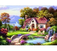 Puzzles For Adults 1000 Pieces - Stone Bridge Cotage Funny Boxed Puzzles,Challenging And Relaxing Gifts Idea For Puzzle Enthusiasts