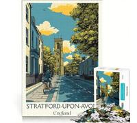 Puzzles for Adults 1000 Pieces Stratford-upon-Avon Print, Relaxing Games, Perfect Decoration, Unique Gifts for Birthday And Christmas 50x75cm