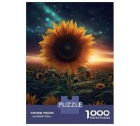 Puzzles for Adults 1000 Pieces Sunflower Night Milky Way Jigsaws for Adults Brain Teaser Game Pattern Assembly Challenging Game Gifts 38x26cm/1000pcs