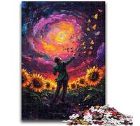Puzzles for Adults 1000 Pieces Sunflower Violin Educational Games Educational Game for Birthday, Chrismas for And Age 14 50x75cm