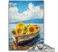 Puzzles for Adults 1000 Pieces Sunflowers on The Boat Challenging To Complete But Fun And Humorous Unique Birthday And Gifts 26x38cm