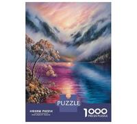 Puzzles for Adults 1000 Pieces Sunset Lake Reflections Adult Jigsaw Puzzle Hands-on Game Staycation Kill Time Challenging Game Gifts 52x38cm/1000pcs