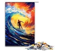 Puzzles for Adults 1000 Pieces Surfer Is Surrounded by SplattersLots of Coloured Clour Impossible Puzzle Family Game Stress Reliever Difficult Challenge 1000 PCS