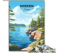 Puzzles for Adults 1000 Pieces Sweden Europe, for Age 14 Years And over Home Decor As A Gift for The Whole Family And Friends 26x38cm