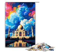 Puzzles for Adults 1000 Pieces Taj Mahal Is Surrounded by SplattersLots of Coloured Impossible Puzzle Family Game Stress Reliever Difficult Challenge 75x50cm