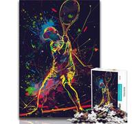 Puzzles for Adults 1000 Pieces Tennis Players,Help The Brain Exercise Addictive Toys to Cultivate Patience Perfect Decoration (38x26cm)