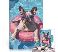 puzzles for adults 1000 pieces The Cool Pool Pug Help the brain exercise addictive toys to cultivate patience Funny Gift 50x70cm
