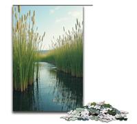 Puzzles for Adults 1000 Pieces The Reeds Sway Gently in The Morning Mist Impossible Puzzle Family Game Stress Reliever Difficult Challenge 1000 PCS(75x50cm)