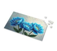 Puzzles For Adults 1000 Pieces Three Vibrant Blue Flowers With Intricate Details Picture Puzzle Jigsaw Puzzles 1000 Pieces Puzzle(1000PCS)