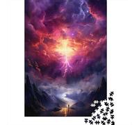 Puzzles for Adults 1000 Pieces Thunderstorm Lightning Poster Jigsaw for Adults Brain Teaser Game Wall Decoration Christmas Birthday Gifts 52x38cm/1000pcs