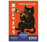 Puzzles for Adults 1000 Pieces Tokyo Jazz Club Cat Trumpet Jigsaw for Adults Brain Teaser Game Analysis And Logic Fun Activities at Home 38x26cm/1000pcs