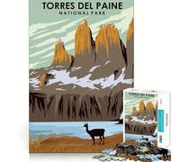 Puzzles for Adults 1000 Pieces Torres Del Paine Nat Park Exact Edge Art Creative Skill Toy Cozy Time Game Christmas Art Piece (38x52cm)