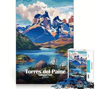 Puzzles for Adults 1000 Pieces Torres Del Paine National Park Chile Exact Edge Art Creative Skill Toy Cozy Time Game Christmas Art Piece (50x75cm)