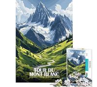 Puzzles for Adults 1000 Pieces Tour Du Mont Blanc Landscape Art Brain Intelligence Challenge Addictive Toys Practical Game Difficult Hard Gifts Birthday (size 38x26cm)