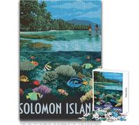 Puzzles for Adults 1000 Pieces Travel to Solomon Islands Educational Family Game Stress Reliever Gift For Birthdays Size 38x52cm