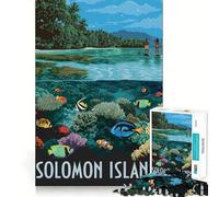 Puzzles for Adults 1000 Pieces Travel to Solomon Islands Exact Edge Art Creative Skill Toy Cozy Time Game Christmas Art Piece (38x52cm)