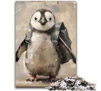 Puzzles for Adults 1000 Pieces Traveling Penguin, Family Game Stress Reliever Difficult Challenge A Work of Art for Ages 14+ 50X75CM