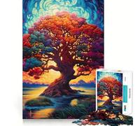 Puzzles for Adults 1000 Pieces Tree of Life Yggdrasil Exact Edge Art Creative Skill Toy Cozy Time Game Christmas Art Piece (38x52cm)