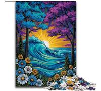 Puzzles for Adults 1000 Pieces Trees by The Ocean, Help The Brain Exercise Addictive Toys to Cultivate Patience Enhance Memory (Size 50x75cm)