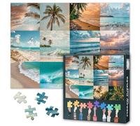 Puzzles for Adults 1000 Pieces, Tropical Beach Jigsaw Puzzles, Holiday Locations for Vacation Puzzle, Beach Jigsaw Puzzle, Educational Fun Games or Toys for Elders Friends 20X27 INCH