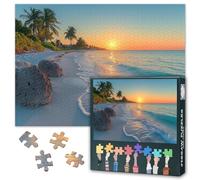 Puzzles for Adults 1000 Pieces, Tropical Paradise Beach Jigsaw Puzzles, Turquoise Ocean Waves Adult Puzzle for Adults, Educational Fun Games or Toys for Elders Friends 20X27 INCH