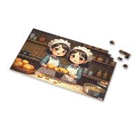 Puzzles For Adults 1000 Pieces Two Bakers Presenting Freshly Baked Pastries In A Cozy Kitchen Picture Puzzle Puzzle Easter Gifts For Toddlers(300PCS)