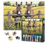 Puzzles for Adults 1000 Pieces Two Donkeys on the Farm Jigsaw Puzzles 1000 Pieces Home Wall Decoration Teens Educational Toys Funny Puzzle Suitable for Game Nights Finished Puzzle Size: 70x50cm