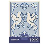 Puzzles for Adults 1000 Pieces Two Doves with Ribbon Jigsaws for Adults Brain Teaser Game Pattern Assembly Challenging Game Gifts 70x50cm/1000pcs