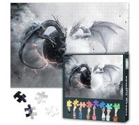 Puzzles for Adults 1000 Pieces, Two Dragons are Fighting over an Orb Jigsaw Puzzles, Adult Puzzle for Adults, Educational Fun Games or Toys for Elders Friends 20X27 INCH
