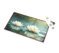 Puzzles For Adults 1000 Pieces Two Lotus Flowers Blooming On A Calm Pond Picture Puzzle Puzzle Easter Gifts For Toddlers(1000PCS)