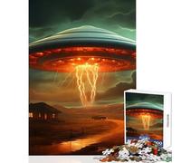 Puzzles for Adults 1000 Pieces UFO Abduction Abstract Jigsaw for Teenagers Improve Memory Challenging To Complete for Educational Game Challenge Toy (50x75cm)