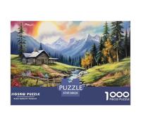 。 Puzzles for Adults 1000 Pieces, Upgraded Version 38x26cm/1000pcs Alpine Serenity Educational Games Brain Challenge Suburban Cottage Puzzles for Adult Kids