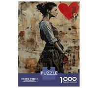 Puzzles for Adults 1000 Pieces Urban Artwork Woman with Heart Jigsaws for Adults Brain Teaser Game Analysis And Logic Unique Birthday And Xmas Gifts 52x38cm/1000pcs